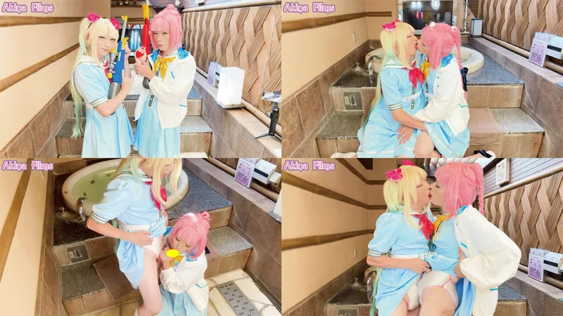制服姿で入水！制服の下には競泳水着！モッコリはっきり水遊び！　The Mermaid's Choco-Mint Kiss with You サンプル